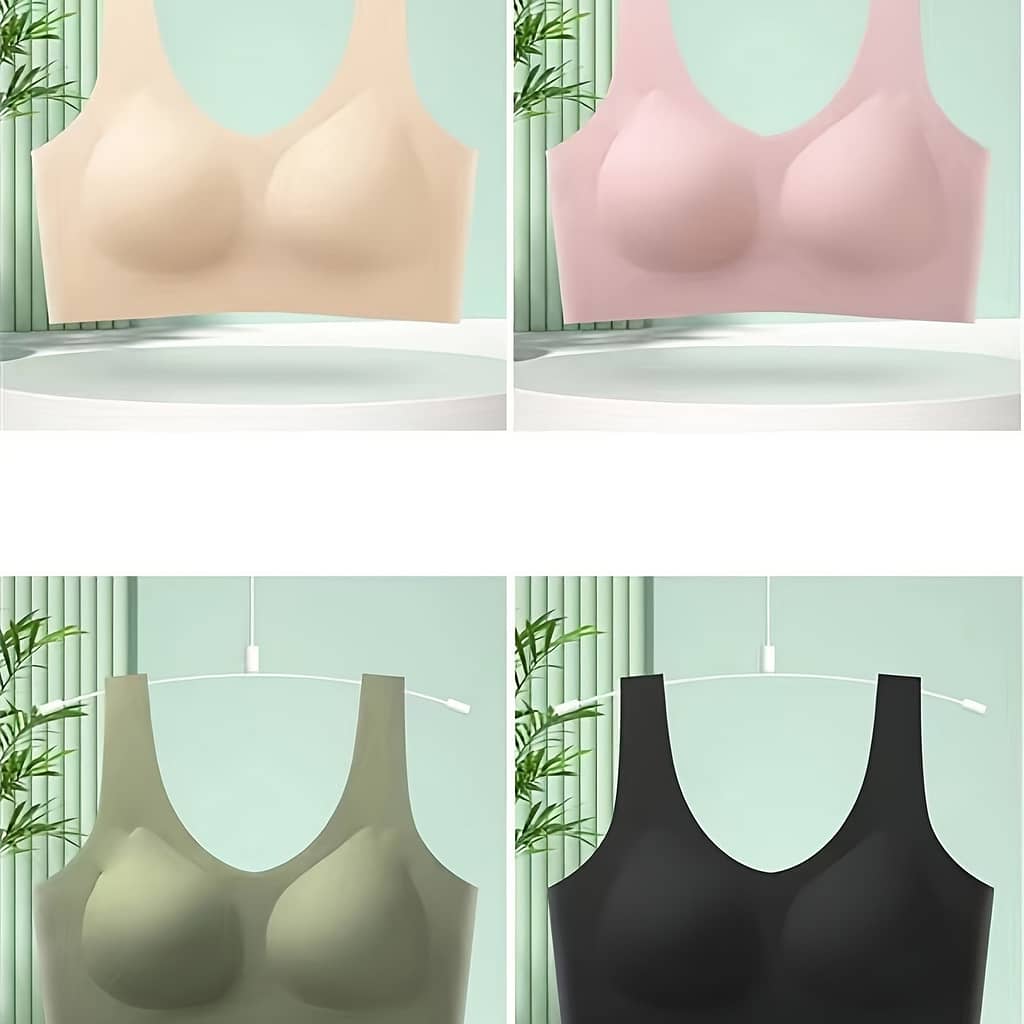 4-pack Seamless, Comfortable, No-feel One-piece Bra Wrap Bras Shop Online at Dubai Trades 2