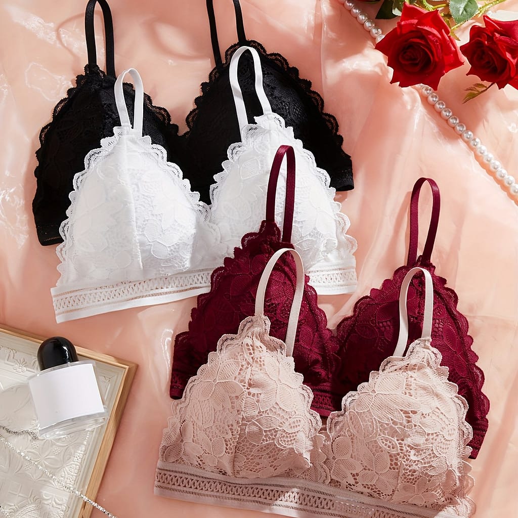 4-pack Sexy Lace Push-up Bra Without Steel Ring, Bra With Chest Pad, Beautiful Back, Comfortable Bras Shop Online at Dubai Trades 2