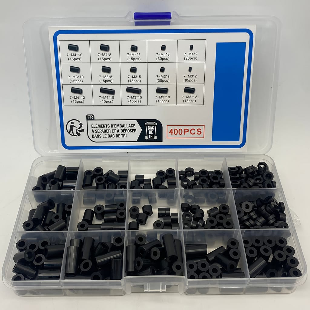 400-piece Nylon Plastic Round Spacers Assortment Kit – Non-threaded Standoff Washers For M3 M4 Screws, Lightweight Round Spacers For Power Sockets, Switches – Various Sizes Hardware Shop Online at Dubai Trades 2
