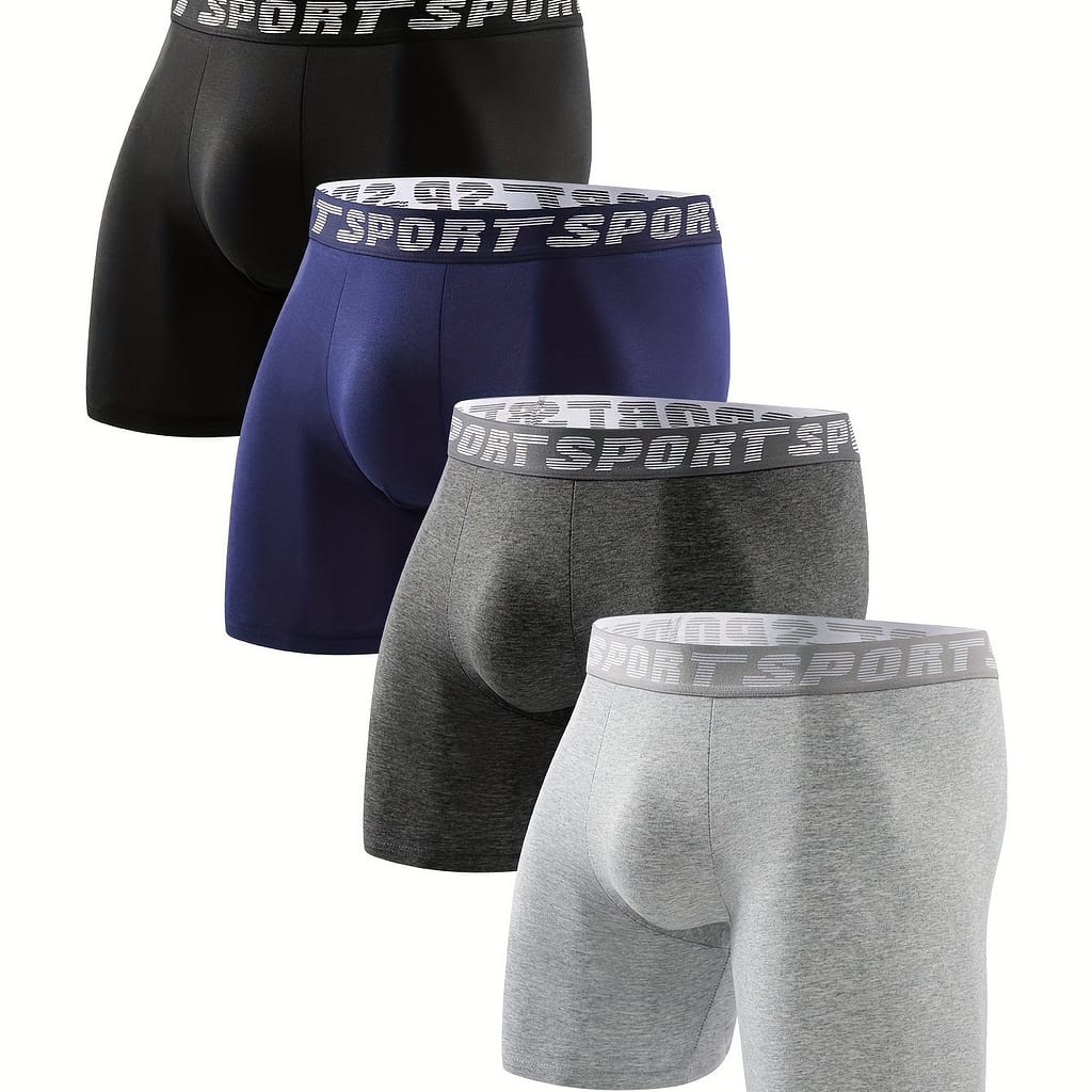 4pcs Men’ Sport Belt Sports Long Boxer Briefs – Ultra Comfy Breathable Underwear Boxers Clothing Shop Online at Dubai Trades 2