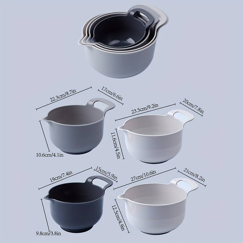 4pcs Thickened And Deepened Baking Mixing Bowl, Egg Beater, Mixing Plate, Noodle And Noodle Plate Bakeware Shop Online at Dubai Trades 2