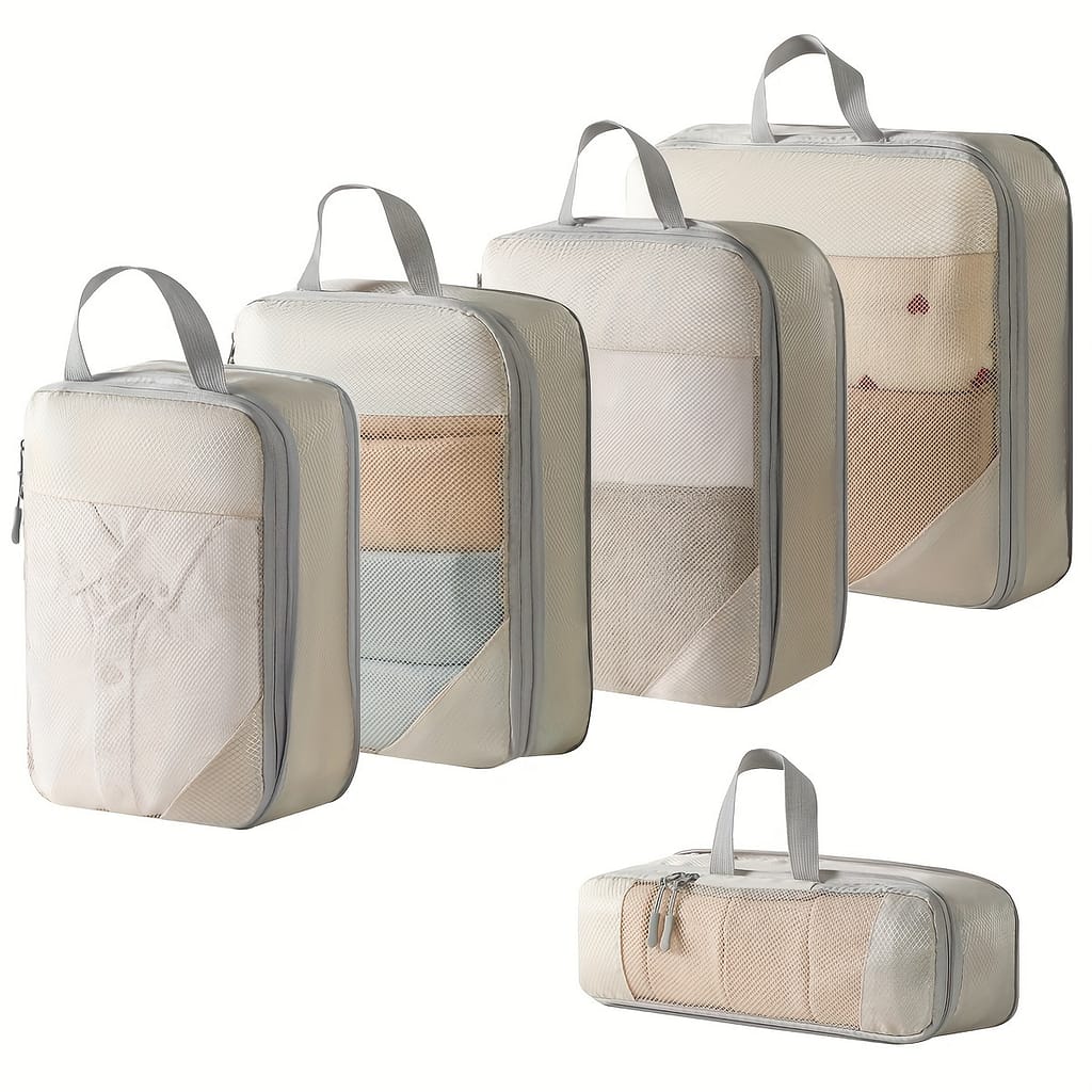 5 Set Packing Cubes For Travel, Lightweight Vacation Travel Essentials, Travel Accessories For Suitcase Organizer Bags Set, Luggage Organizer Travel Bags Clothing, Shoes & Jewelry Shop Online at Dubai Trades 2