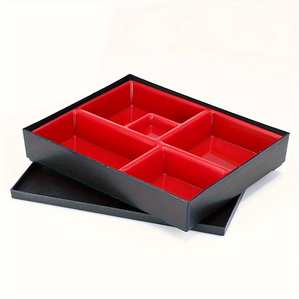 5-grid Japanese Bento Lunch Box Set, Plastic Rectangular Meal Container, Hand Wash, Manual Operation, No Electricity Needed, Ideal For Restaurant, , Sushi, Fishing, Camping Bento Boxes Shop Online at Dubai Trades 2