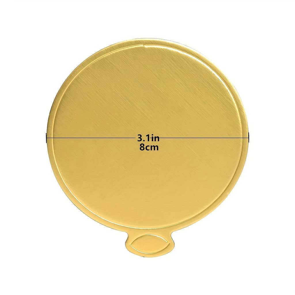 50/100pcs Round Golden Cardboard Mini Cake Base, Mousse Dessert Board Base, Disposable Cupcake Boards, For Wedding Birthday Party Displays Tray Bakeware Shop Online at Dubai Trades 2