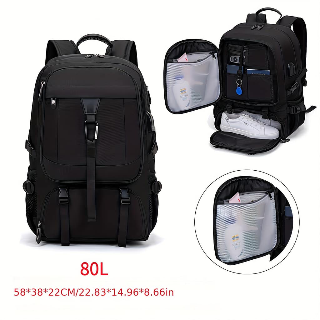 50/80l Travel Backpack Sports Hiking With Shoe Compartment 15.6/17.3 Inch Laptop Backpack Weekender Short Backpacks Shop Online at Dubai Trades 2