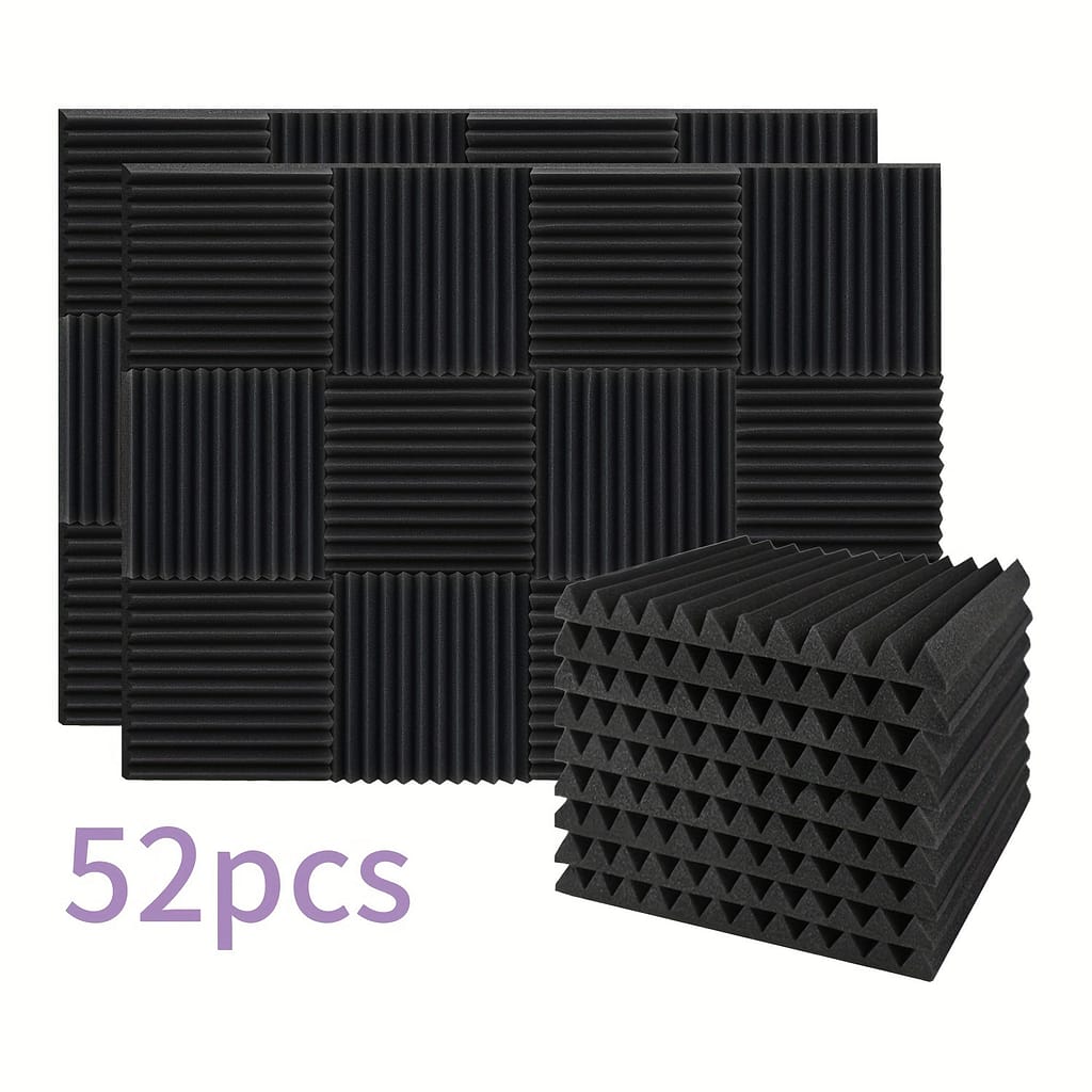 52pcs Acoustic Foam Panels, Studio Soundproofing Wedges Fire Resistant Sound Proof Padding Acoustic Treatment Foam, For Home, Studio, Office, 1″×12″ ×12″ Acoustical Treatments Shop Online at Dubai Trades 2