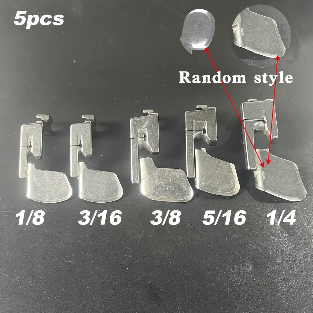 5pcs Industrial Curved Scroll .2mm/4.8mm/6.4mm/8mm/9.5mm Hem Pull Tube Presser Foot For Silk Chiffon Skirt Crimping Arts, Crafts & Sewing Shop Online at Dubai Trades 2