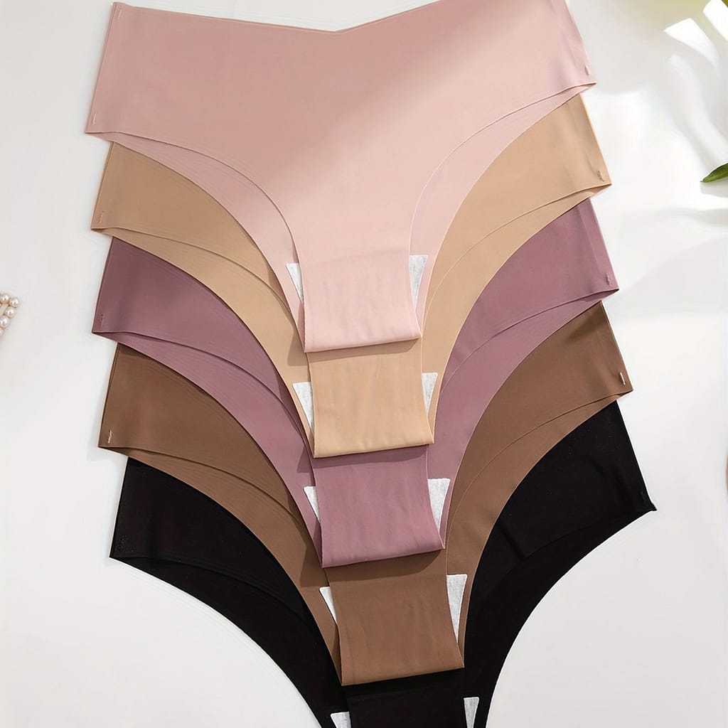 5pcs Solid Briefs, Sexy Comfy Breathable Stretchy Intimates Panties, Women’s Lingerie & Underwear Bikinis Shop Online at Dubai Trades 2