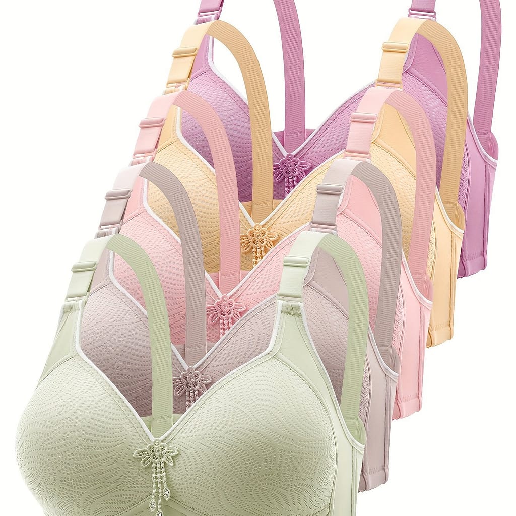 5pcs Tassel Decor Wireless Bra, Sexy Comfy Push Up Bra, Women’s Lingerie & Underwear Bras Shop Online at Dubai Trades 2