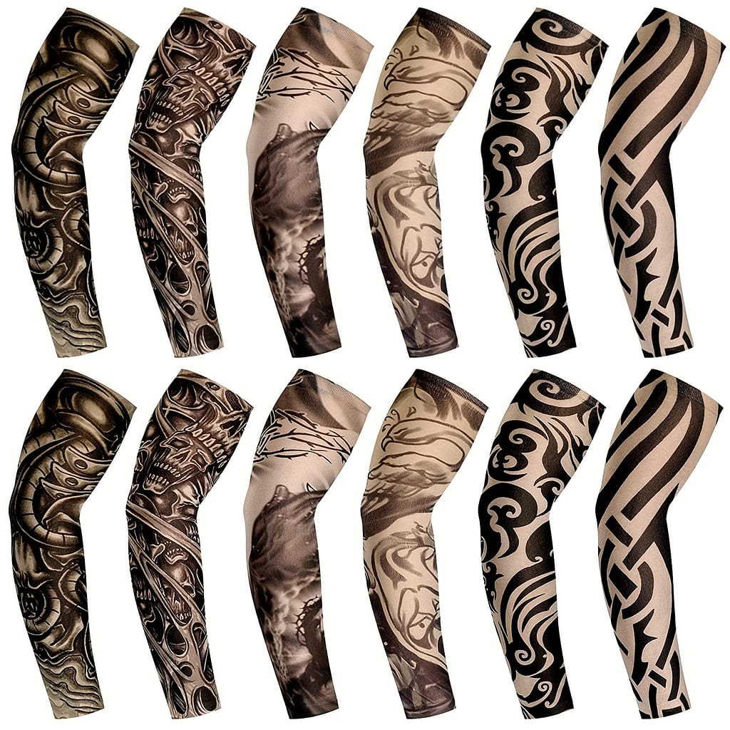6 Pairs 12pcs Tattoo Sleeves For Men Women, Arm Sleeves Fake Tattoos Sleeves To Cover Arms Cooling Sun Protection Sleeves Men Women Teens To Cover Arms Active Shop Online at Dubai Trades 2