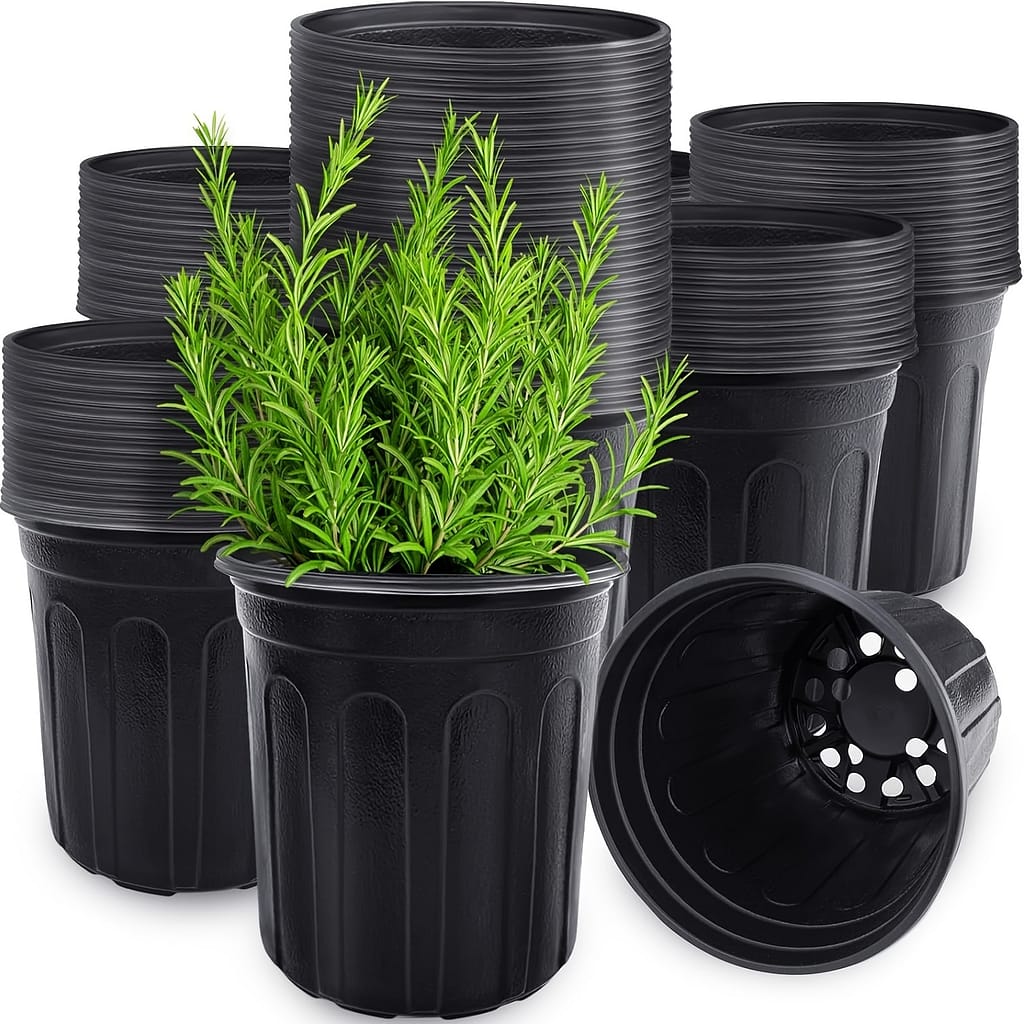 60-pack 1-gallon Nursery Pots With Drainage Holes, Round Plastic Plant Containers For Indoor And Outdoor Use, Floor Mounted, Patterned Design, Multiple Components Included Gardening & Lawn Care Shop Online at Dubai Trades 2