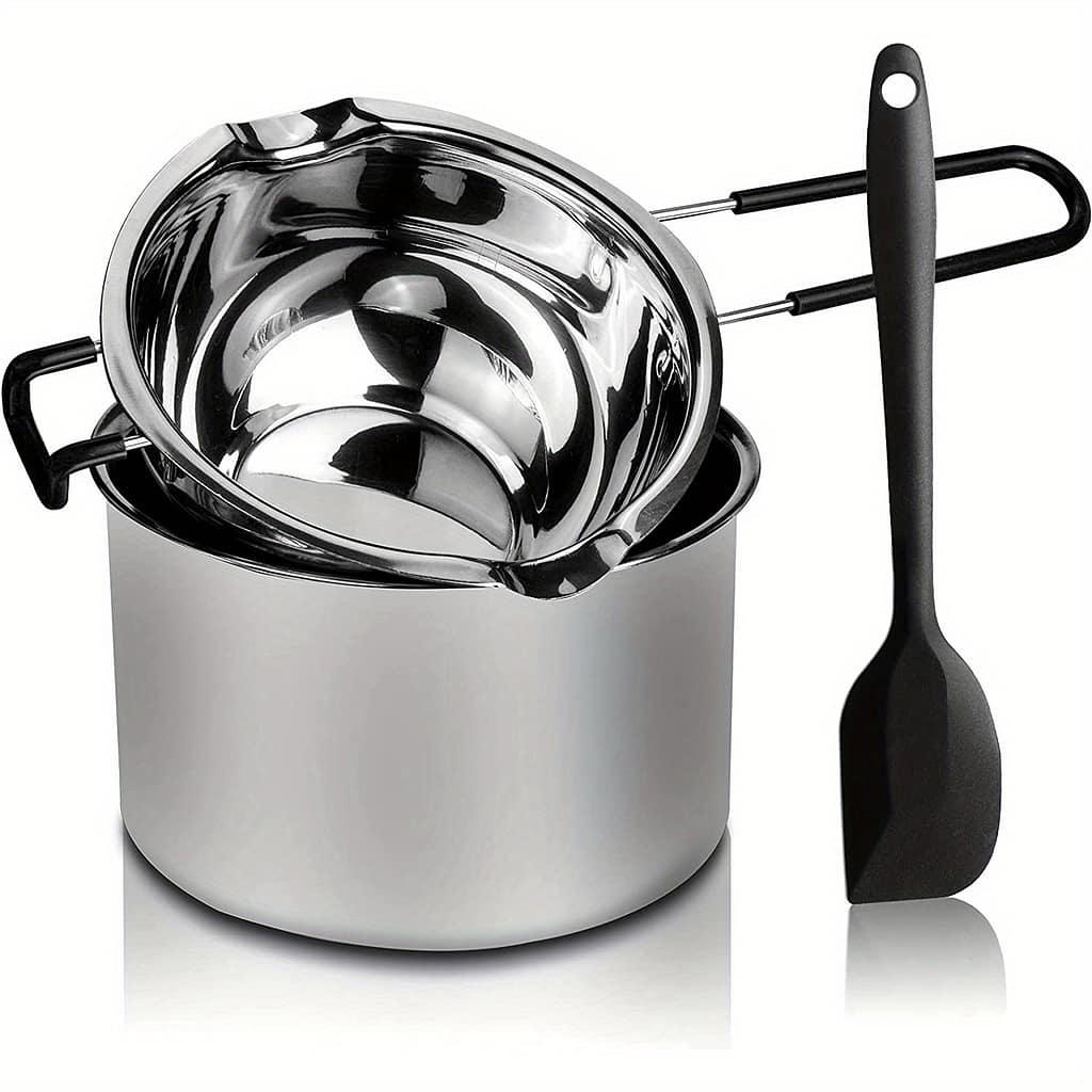 600ml/1600ml Stainless Steel, Double-layer Set, Comes With A Silicone Spoon, Suitable For Making Chocolate, Soap, Beeswax, And Candles. Casseroles Shop Online at Dubai Trades 2