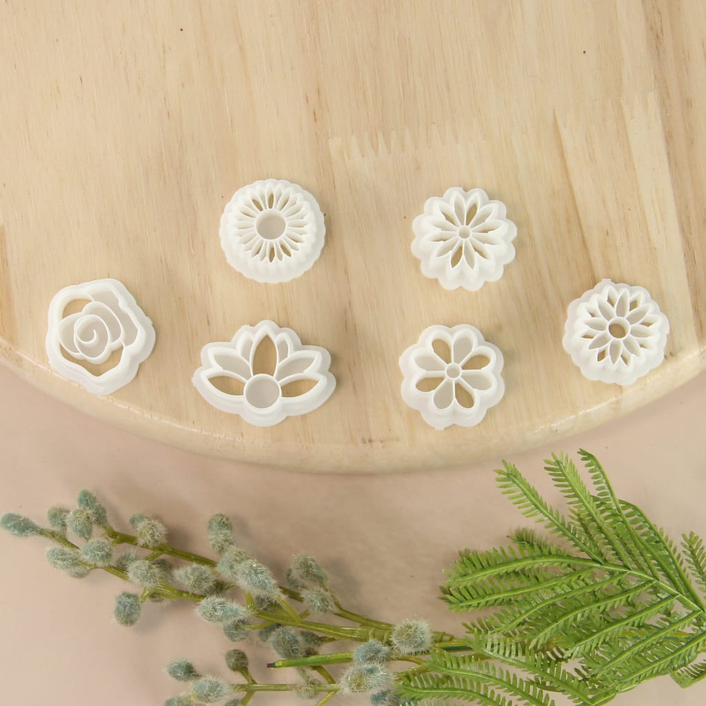 6pcs Polymer Clay Cutters, Flower Stud Clay Cutters For Jewelry Making, Polymer Clay Earrings Cutters, Spring Polymer Clay Cutters Arts, Crafts & Sewing Shop Online at Dubai Trades 2