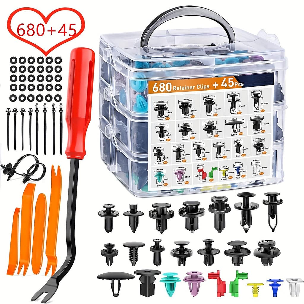 725pcs Auto Clips, Car Body Push Retainer, Pin And Rivet For Bumper/door, Trim Panel Retainer Kit Auto Removal Tool Automotive Shop Online at Dubai Trades 2