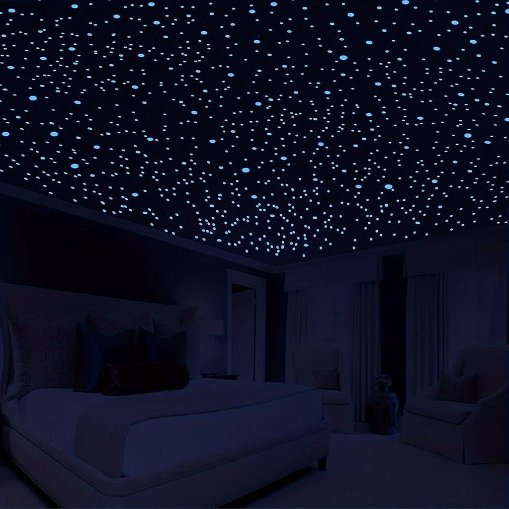 808pcs Luminous Ceiling Ceiling, Glow Wall Stickers Decorative Stickers, 3d Dot Decor Starry For Bedroom Or Birthday Gift (4 Sheets) Paint, Wall Treatments & Supplies Shop Online at Dubai Trades 2