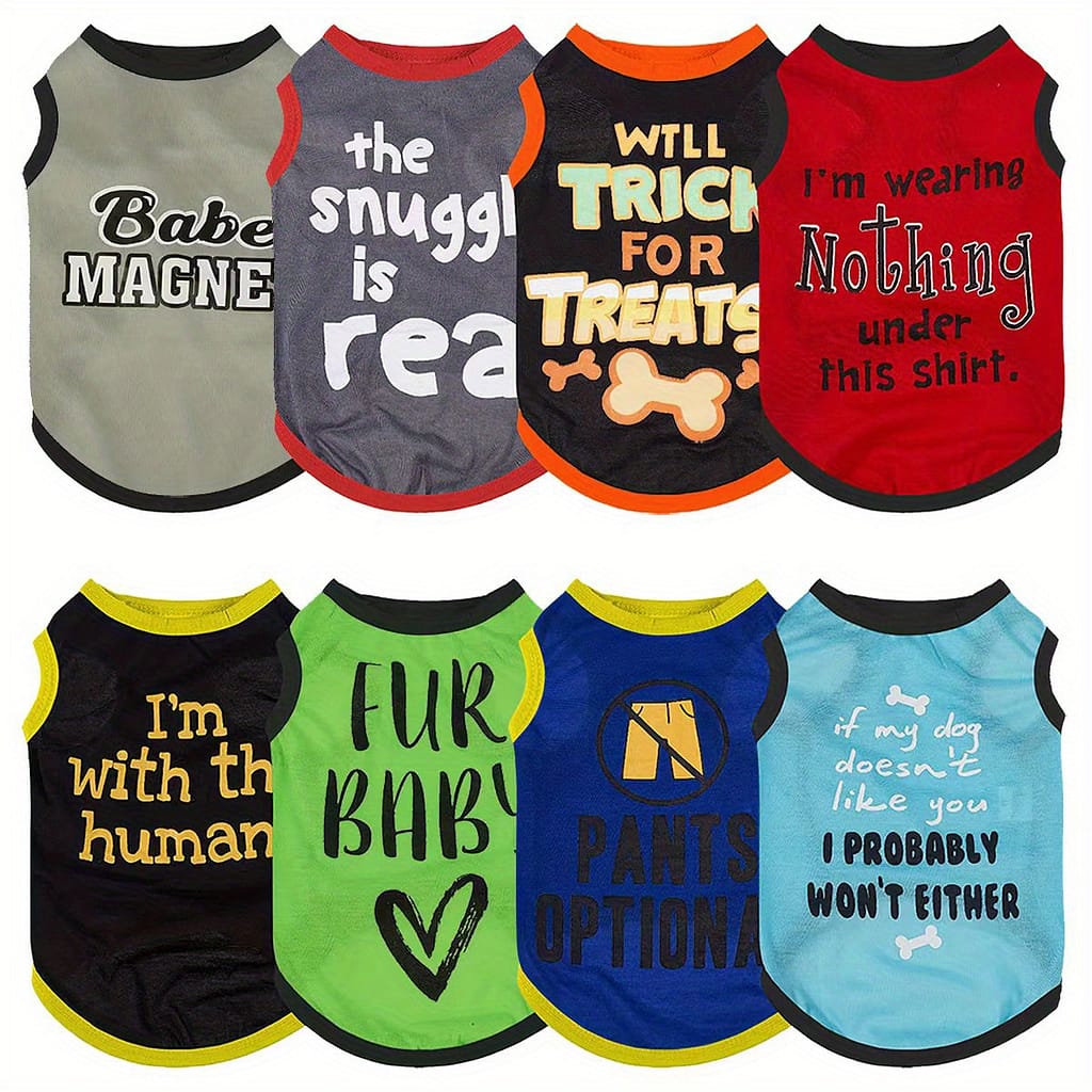 8pcs Stylish & Lightweight Dog Shirts – Pet Outdoor Playing Apparel & Accessories Shop Online at Dubai Trades 2