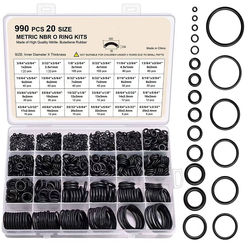 990pcs Nitrile -ring Kit, 70a Durometer, Round Section, Synthetic Rubber Gasket Assortment, 20 Sizes For Pressure Washer, Plumbing, Air & Gas Seals, Heat & Oil Resistant Business, Industry & Science Shop Online at Dubai Trades 2