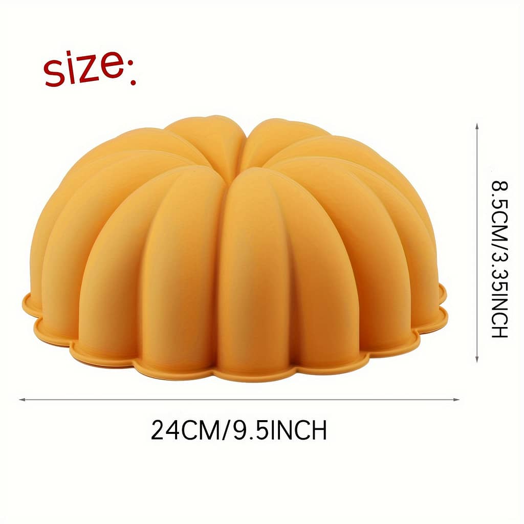 9inchsilicone Round Cake Pan, Large Pumpkin Shaped Silicone Cake Mold For Making Gelatin, Bread, Jello, Chiffon, 1pack Angel Food Shop Online at Dubai Trades 2