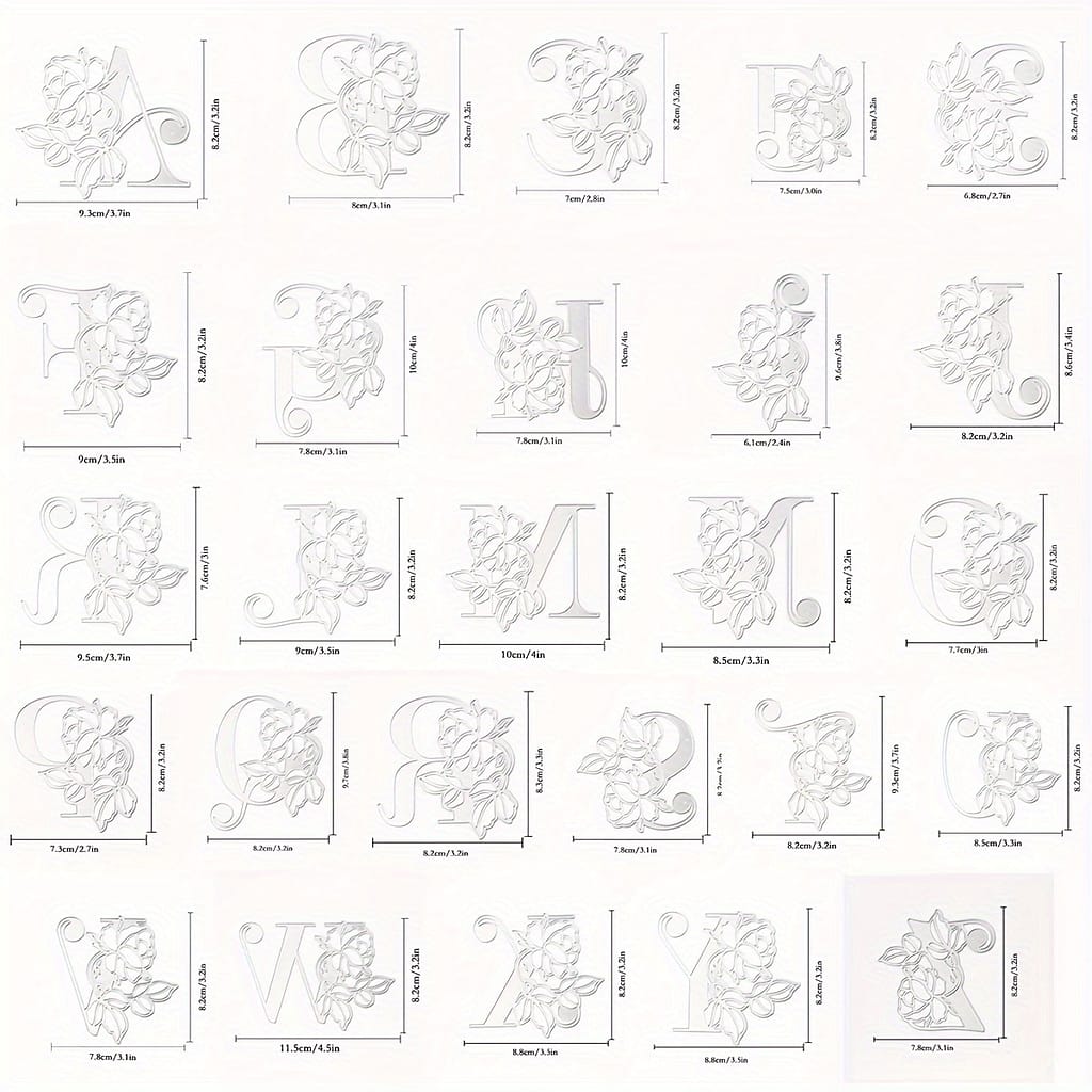 A Set Of 26 English Letters With Flower Patterns, Golden Cutting Dies Used For Making Greeting Card Decorations, Diy Scrapbook Albums, And Cards. Arts, Crafts & Sewing Shop Online at Dubai Trades 2