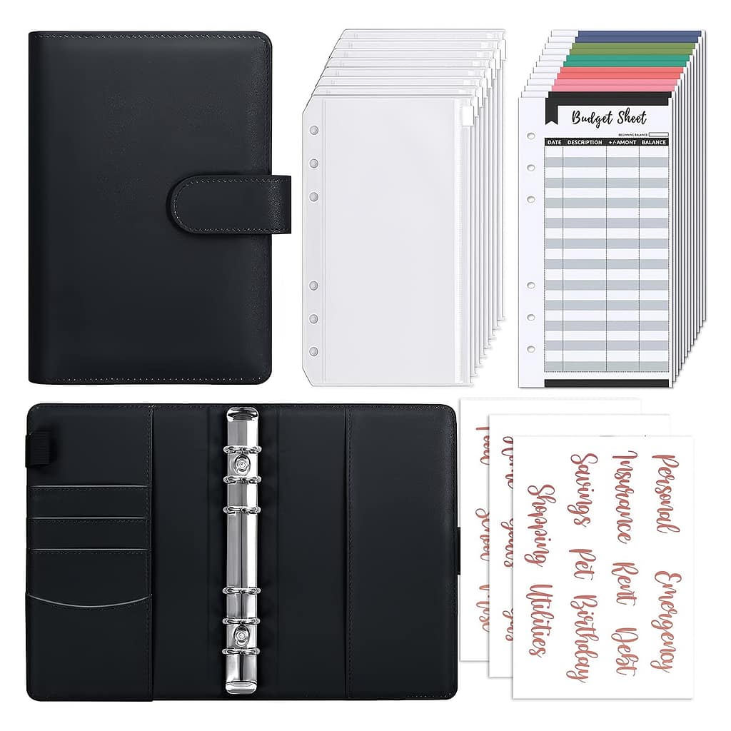 A6 Budget Binder With Cash Envelopes – Organizer, Rose Golden Stickers, Supplies For Adults Calendars, Planners & Personal Organizers Shop Online at Dubai Trades 2