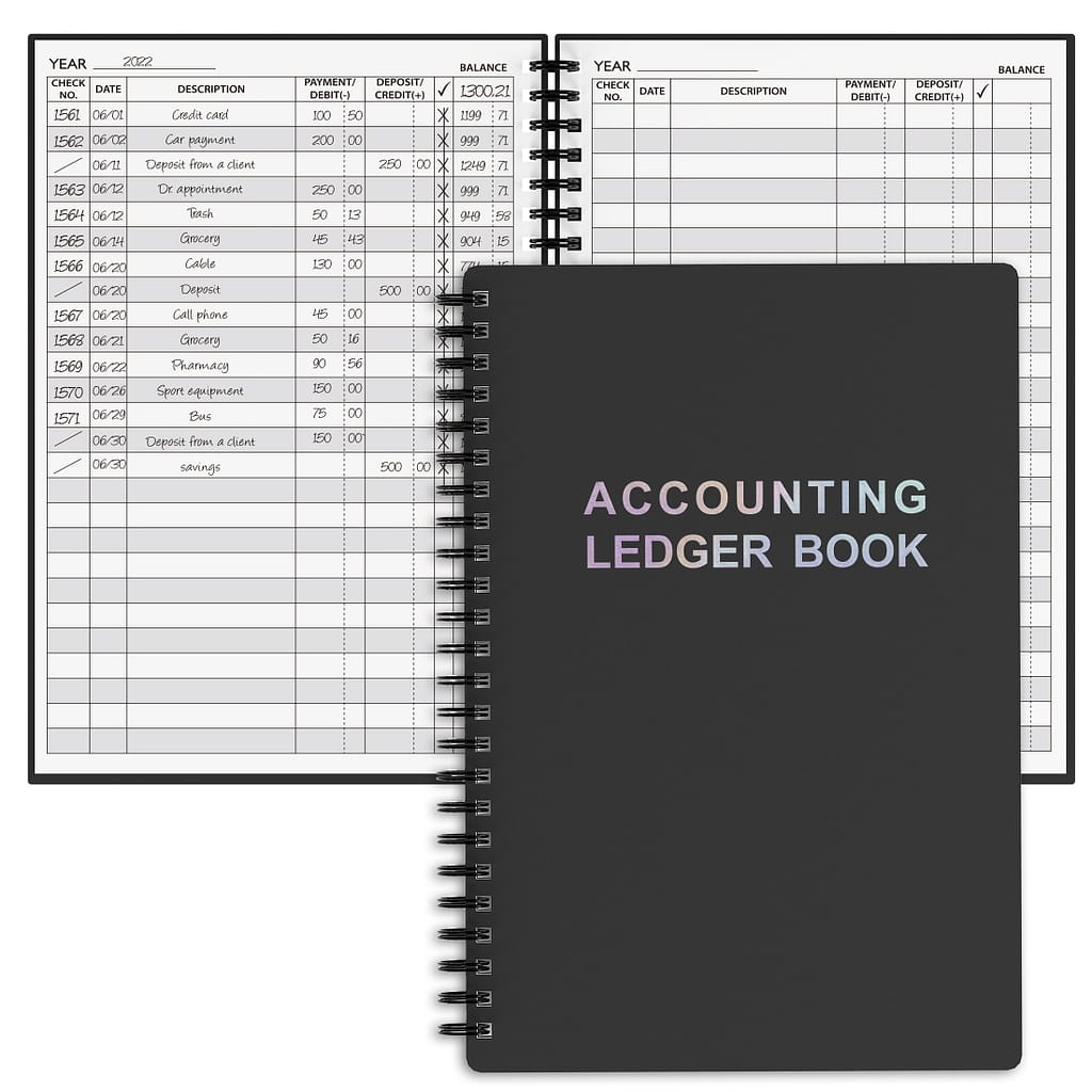 Accounting Ledger Book – A5 Check Register For Small Businesses & Personal Use, Account Book For Tracking Money, Expenses, & Balance, 5.8″ X 8.6″ Notebooks & Writing Pads Shop Online at Dubai Trades 2