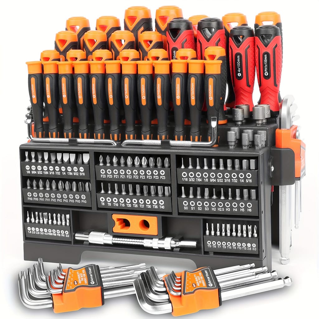 Amartisan 146pcs Magnetic Screwdrivers Diy Tools Set, Chrome Vanadium Steel, Red/black/orange, Uncharged, Includes Precision Screwdriver, , Key Set, Nut Driver And Bit Set Business, Industry & Science Shop Online at Dubai Trades 2