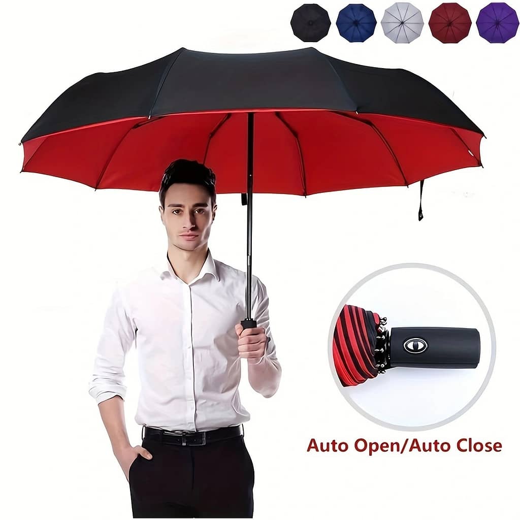 Automatic Open/close, Windproof Umbrella – , Thickened Canopy For Enhanced Rain Protection, Ideal For Business Use, Automatic Folding Umbrella Clothing, Shoes & Jewelry Shop Online at Dubai Trades 2