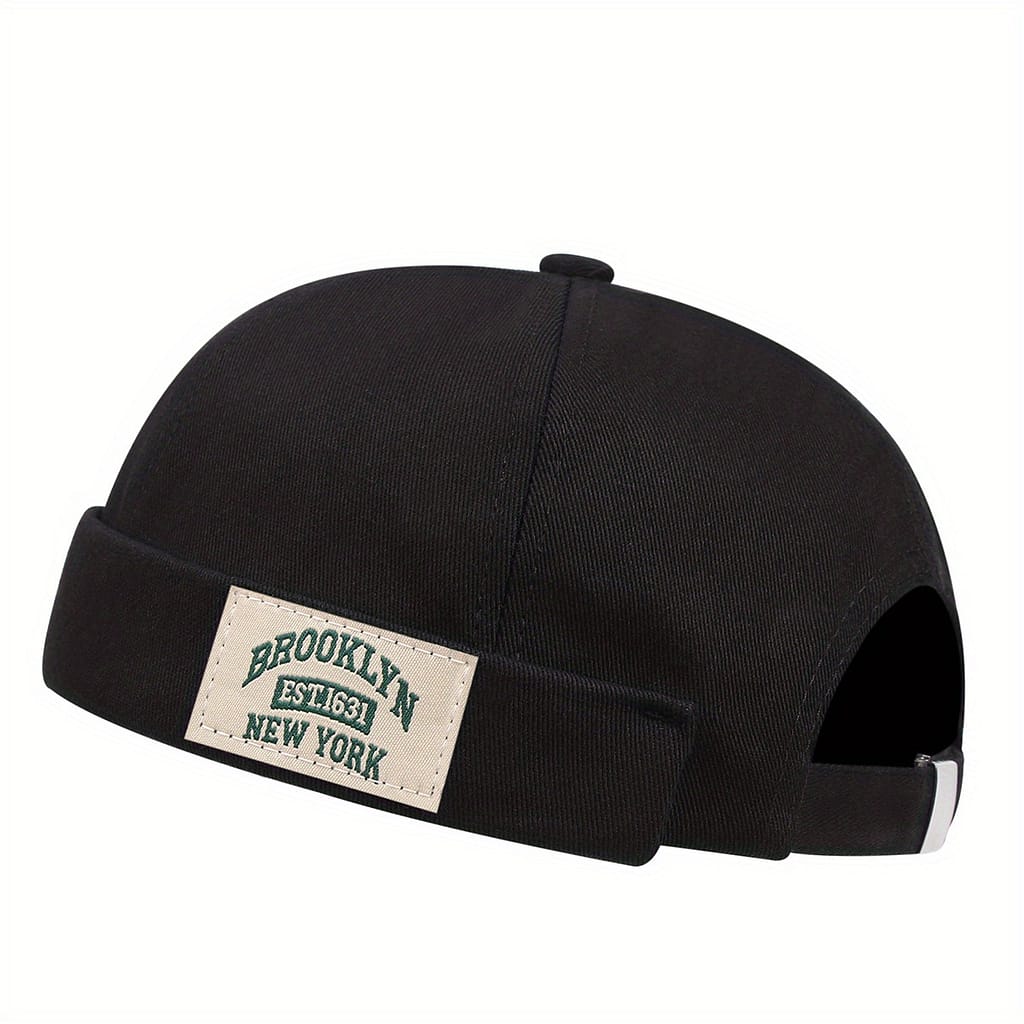 Brooklyn 1631 Label Docker Cap Unisex Brimless Hats Solid Color Skull Cap Vintage Beanie Cap Rolled Cuff Harbour Hat For Men Women Accessories Shop Online at Dubai Trades 2