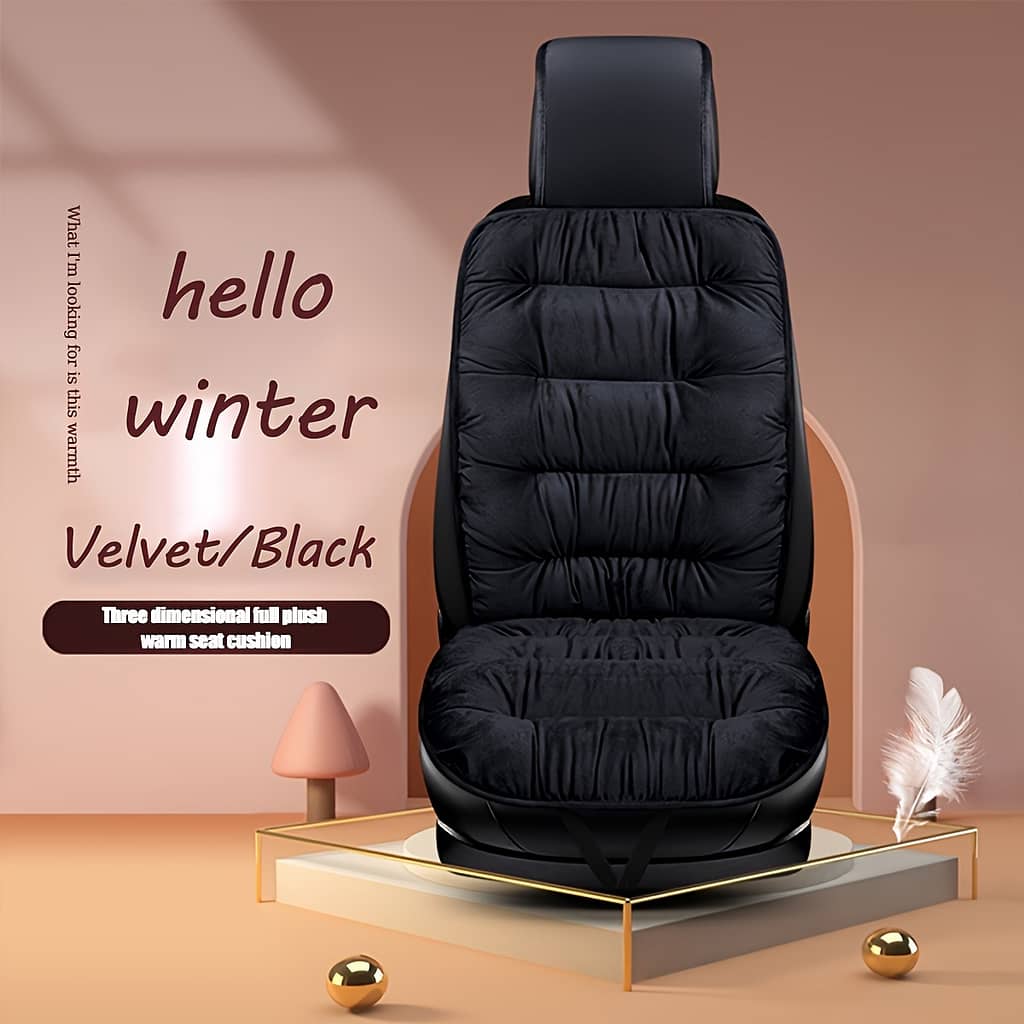 Car Seat Cushion 1pc Thickened Plush Backrest Universal Car Mat Suitable For Various Models Comfortable Protection Easy-to-remove And Clean Universal Car Seat Pad Automotive Shop Online at Dubai Trades 2