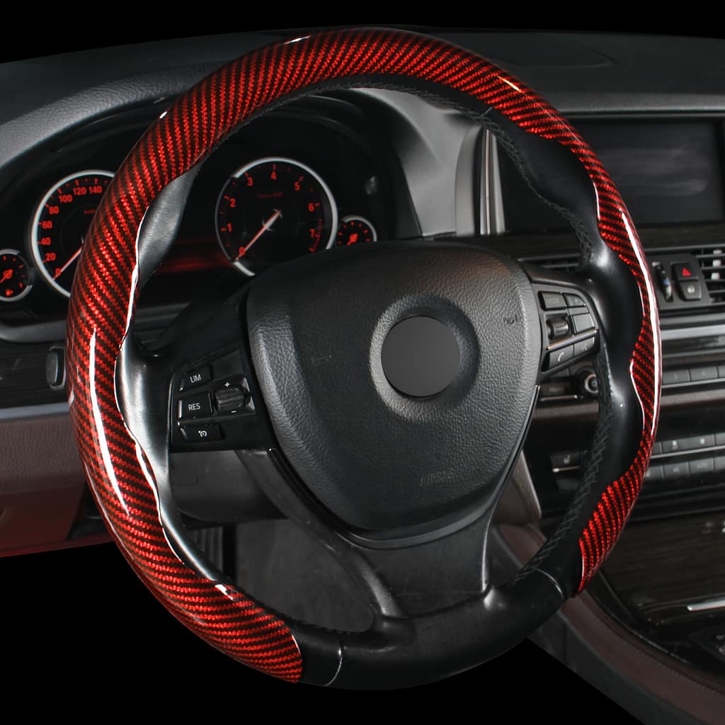 Carbon Fiber Steering Wheel Cover – No , Pu Leather, Design For Enhanced Grip And Style Automotive Shop Online at Dubai Trades 2