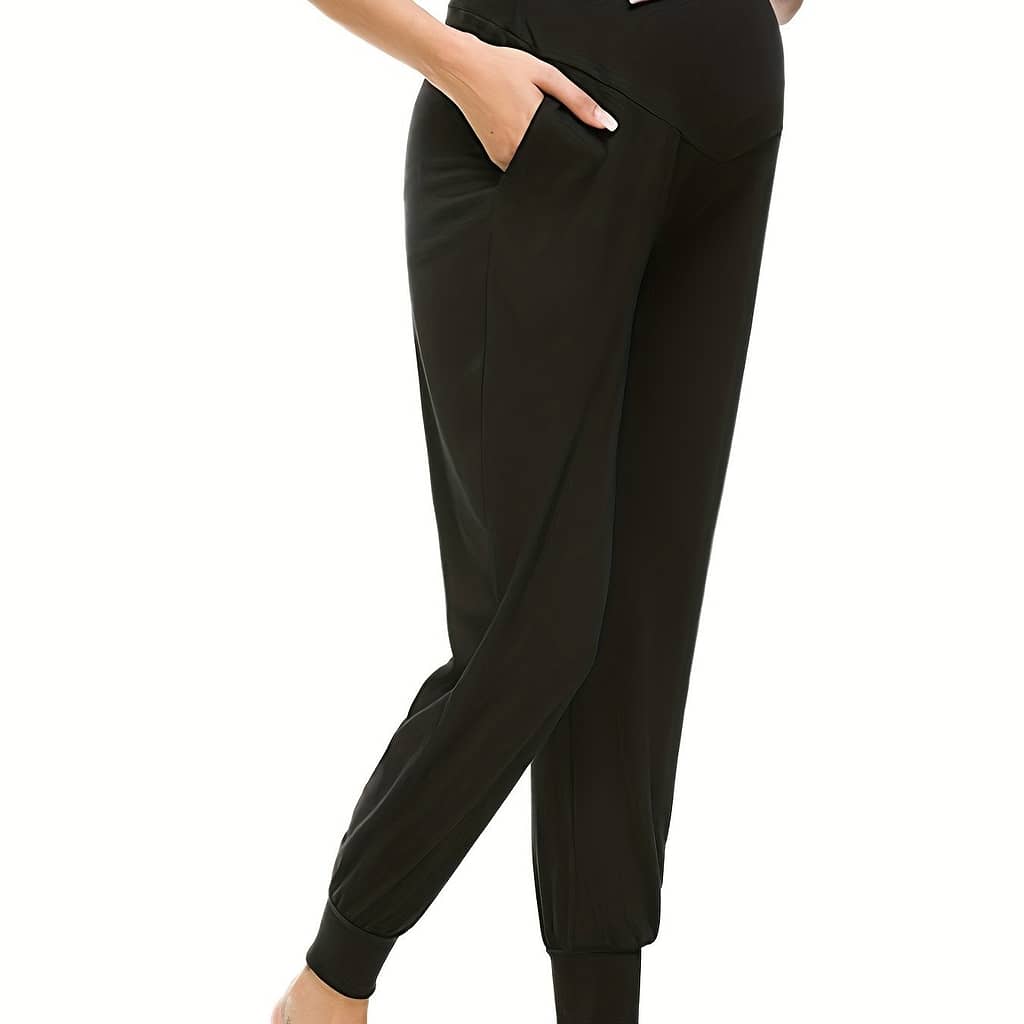 Comfy & Stretchy High Waist Tummy Support Maternity Loose Yoga Pants, Pregnant Women’s Mid Stretch Joggers For Clothing, Shoes & Jewelry Shop Online at Dubai Trades 2