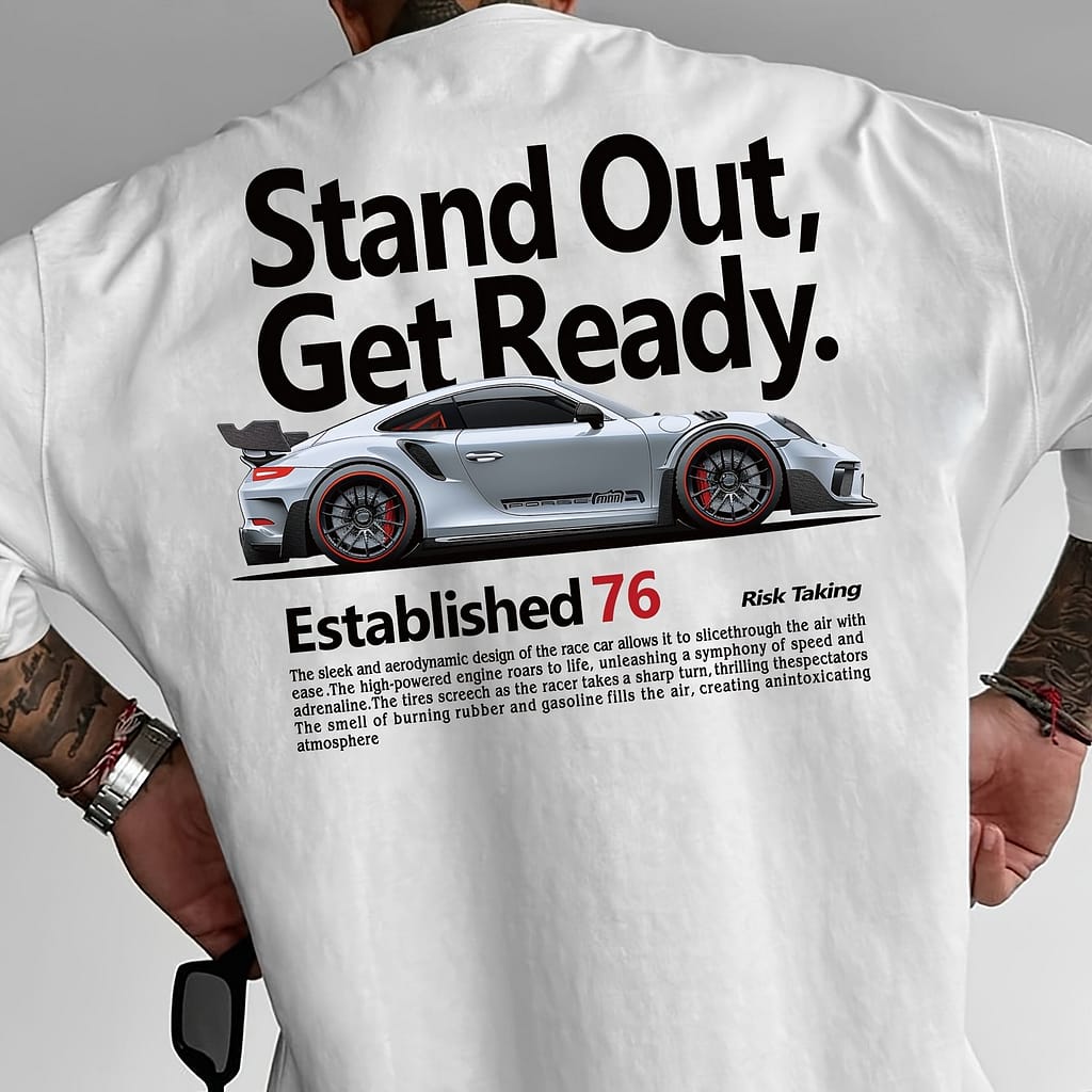& Cool Racing Car Men’s Fashion Short Sleeved T-shirt Spring And Summer Tops Comfortable Round Neck T-shirt Clothing Shop Online at Dubai Trades 2