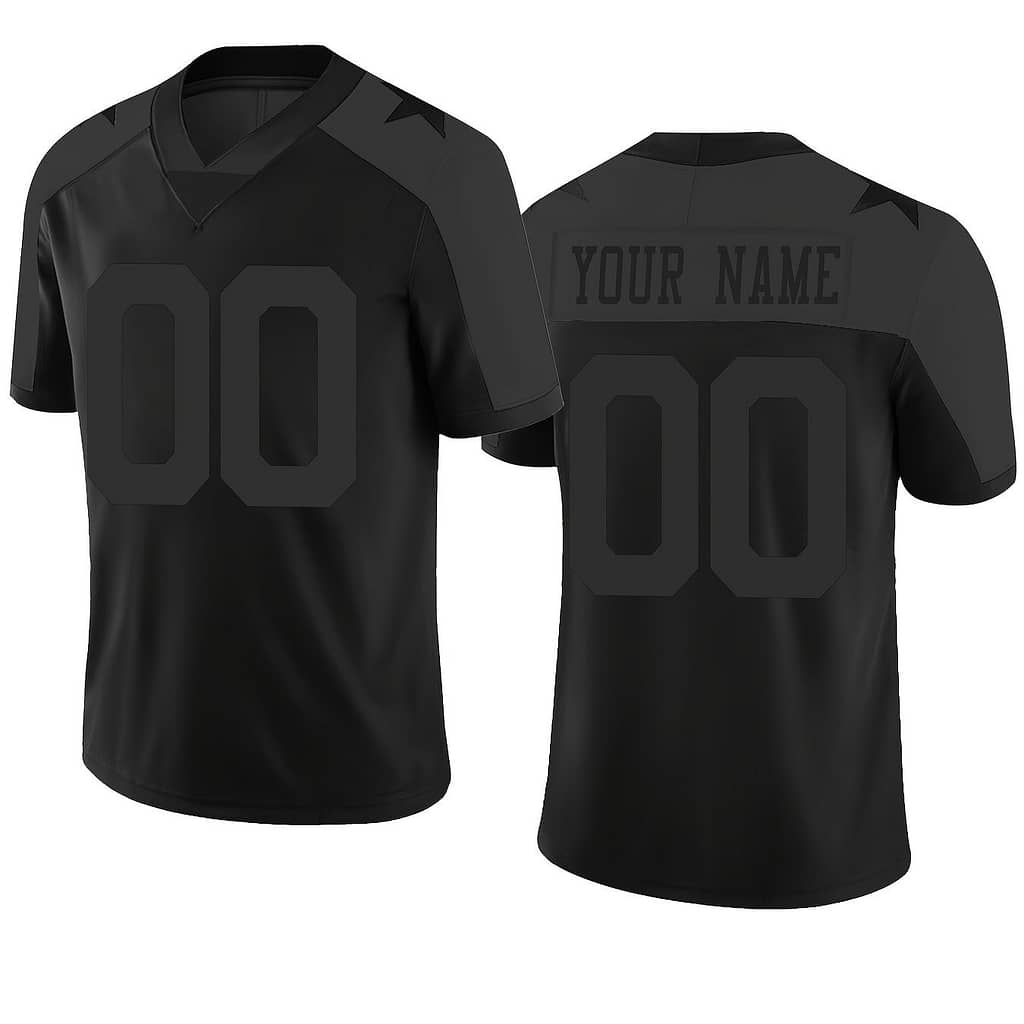 Customizable Men’s American Football Jersey – Personalized Name & Number, Black Embroidered V-neck Short Sleeve Sports Shirt For Casual, Party, Or Training, Sizes S-xxxl Clothing Shop Online at Dubai Trades 2