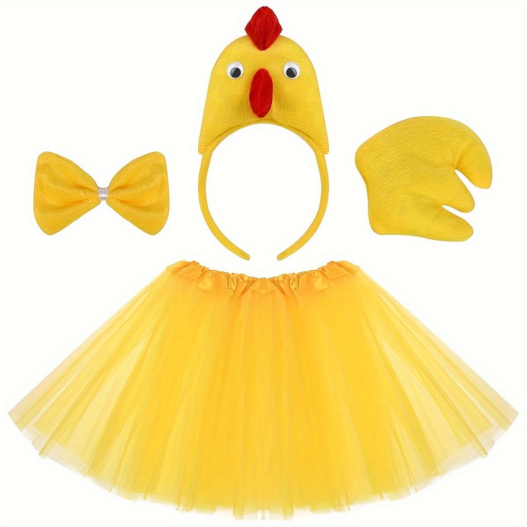 Cute Animal Chicken Costume Props, Three-dimensional Headband, Bow, Tail, Short Skirt Set, Festival Costume Clothing, Shoes & Jewelry Shop Online at Dubai Trades 2