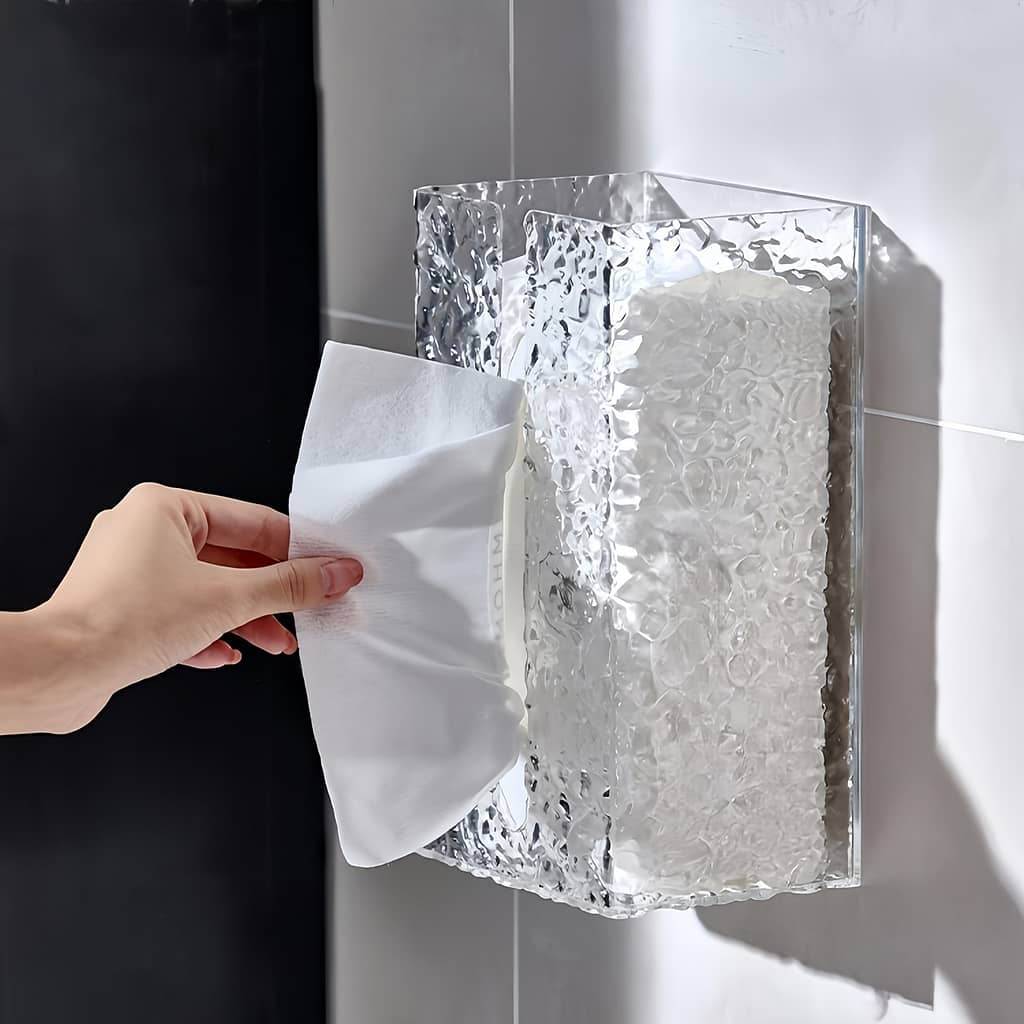 Easy-install Wall-mounted Tissue Holder – Wave Textured, No-drill Design For Kitchen & Bathroom Paper Towels, Home & Hotel Use Dining & Entertaining Shop Online at Dubai Trades 2