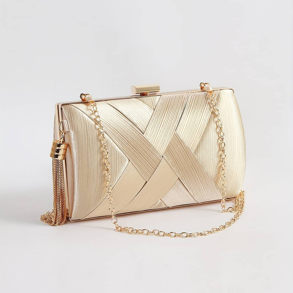 Elegant Braided Clutch Wallet, Classic Evening Bag For Party, Women’s Trendy Wedding Bag, Banquet Bag Clothing, Shoes & Jewelry Shop Online at Dubai Trades 2