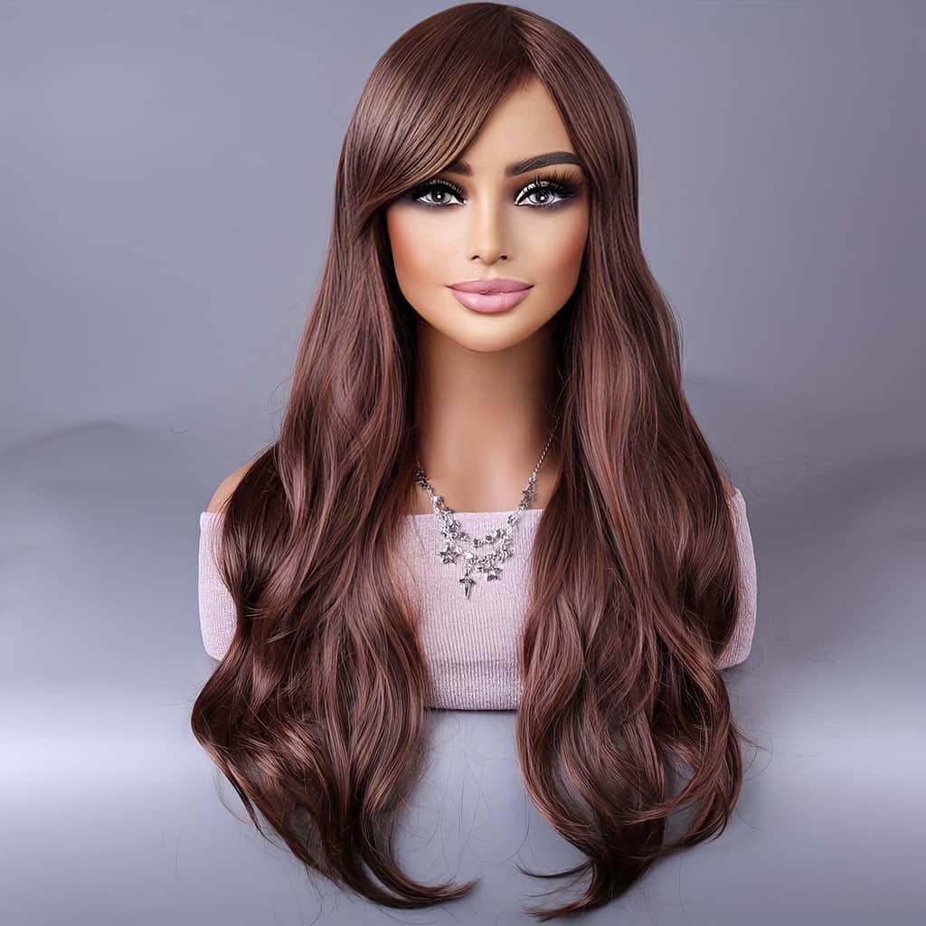 Elegant Long Curly Wig For Women – , High-temperature Fiber, Buckle Net Cap, Parties & Events, Party Wig | Elegant Hairpiece | Curly , Long Hair Wig Beauty & Personal Care Shop Online at Dubai Trades 2