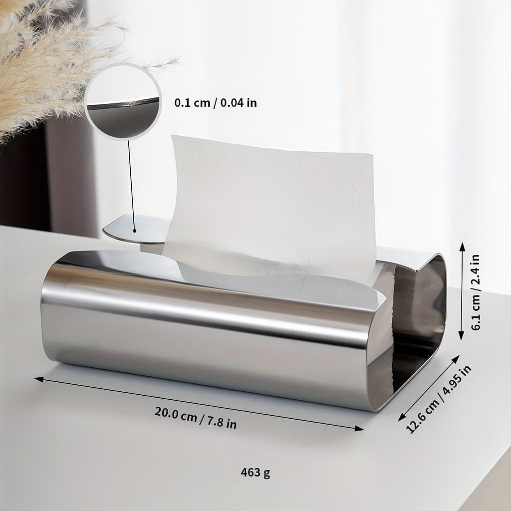 Elegant Rectangular Tissue Box Holder – Polished Finish, Living Room, Bathroom & Dorm Decor Bath Shop Online at Dubai Trades 2