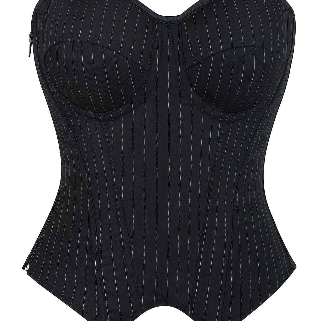 Elegant Striped Corset Top For Women, Strapless Bustier With Built-in Bra Cups, Slimming Shapewear, Polyester And Elastane, Hand Washable Bustiers Shop Online at Dubai Trades 2