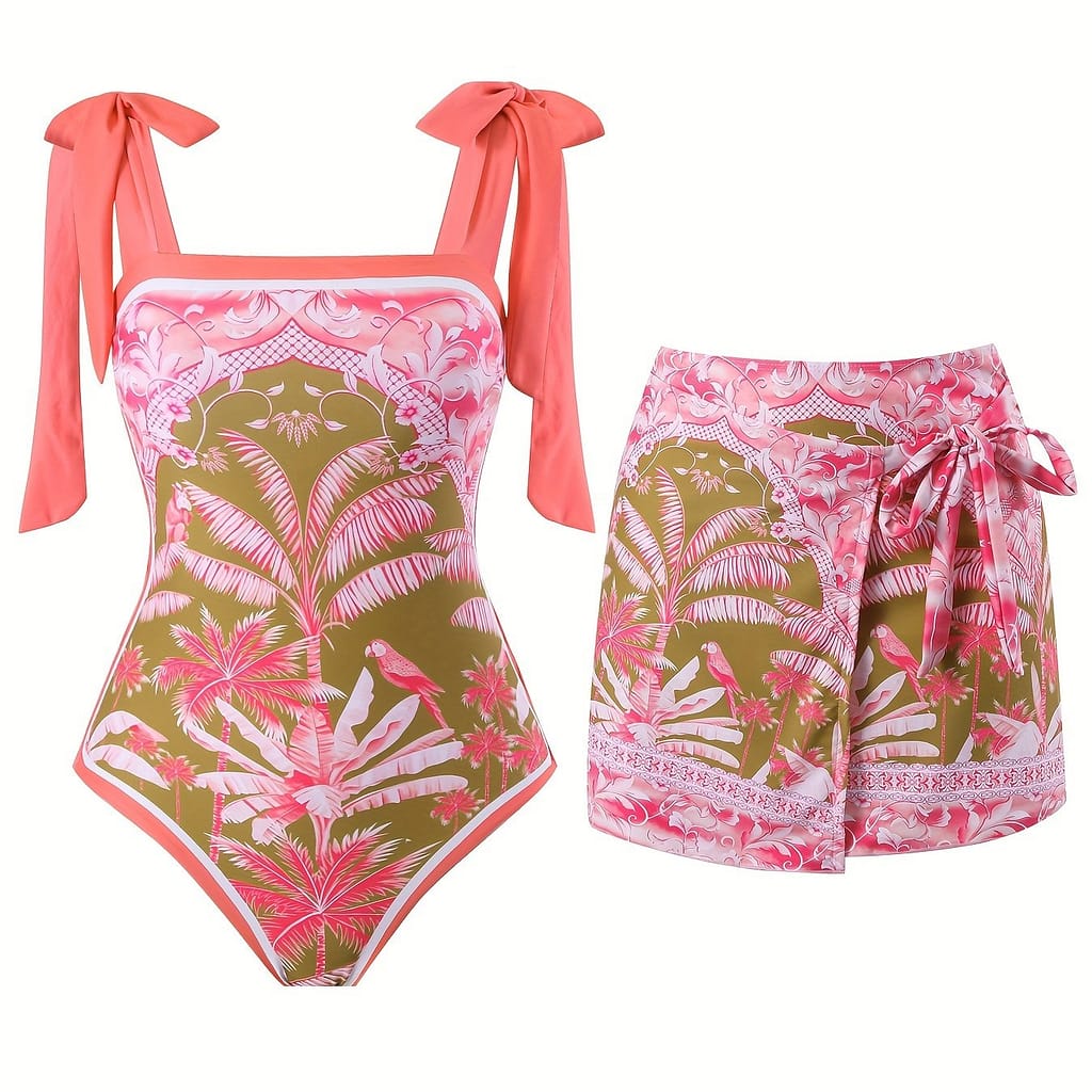 European And American Women’s Swimwear 2023 New Resort Body Suit With Triangle Belt Skirt To Cover The Belly, Slimming And Shaping, Sexy Ab Version Double-sided Swimwear Clothing Shop Online at Dubai Trades 2