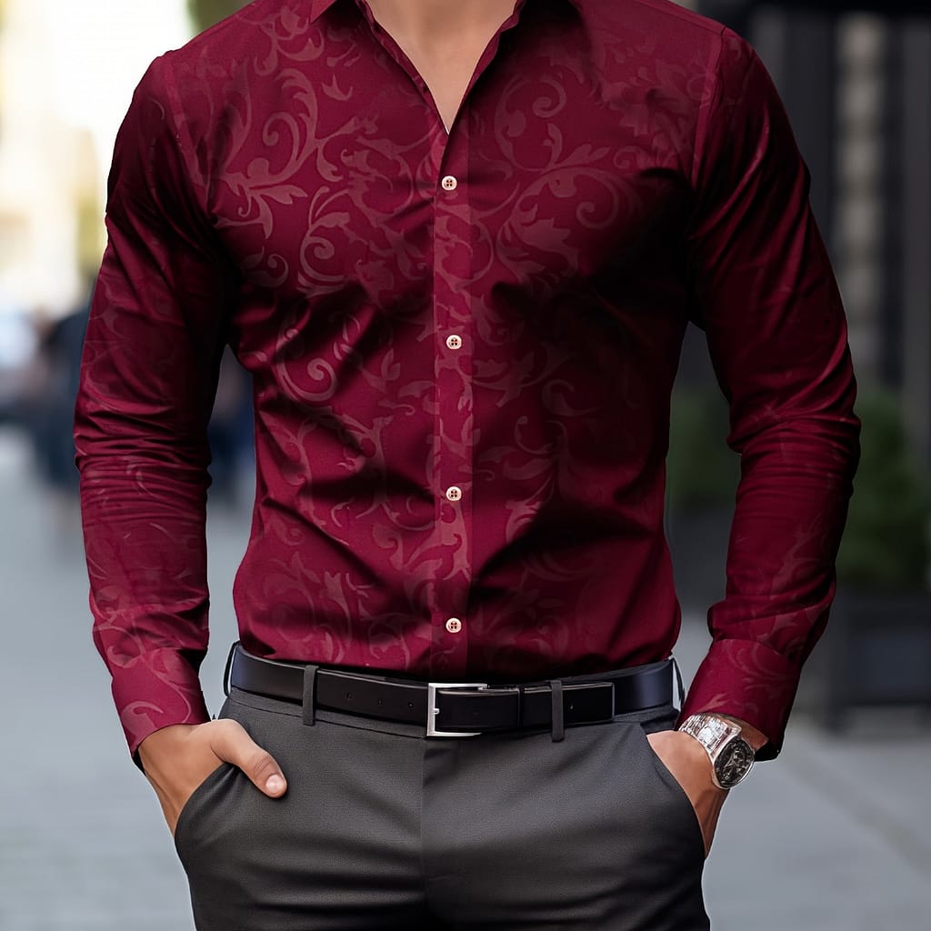 Fashion Polyester Casual Button- Shirt For Men – Woven Fabric With Printed Lapel Collar, Regular Fit, Non-stretch, 120g/m² – Cs5805 Casual Button-Down Shirts Shop Online at Dubai Trades 2
