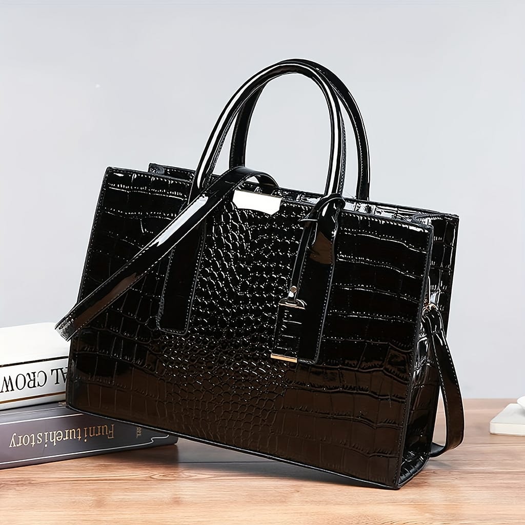 Fashionable Large-capacity Crocodile Pattern Tote Bag For Mothers, On 1 Shoulder Or Crossbody. Clothing, Shoes & Jewelry Shop Online at Dubai Trades 2