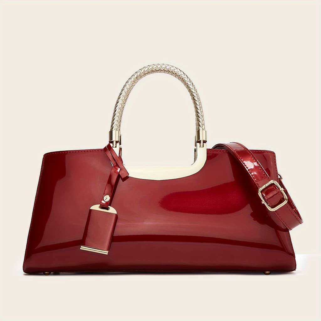 Fashionable Patent Leather Handbag For Ladies Clothing, Shoes & Jewelry Shop Online at Dubai Trades 2