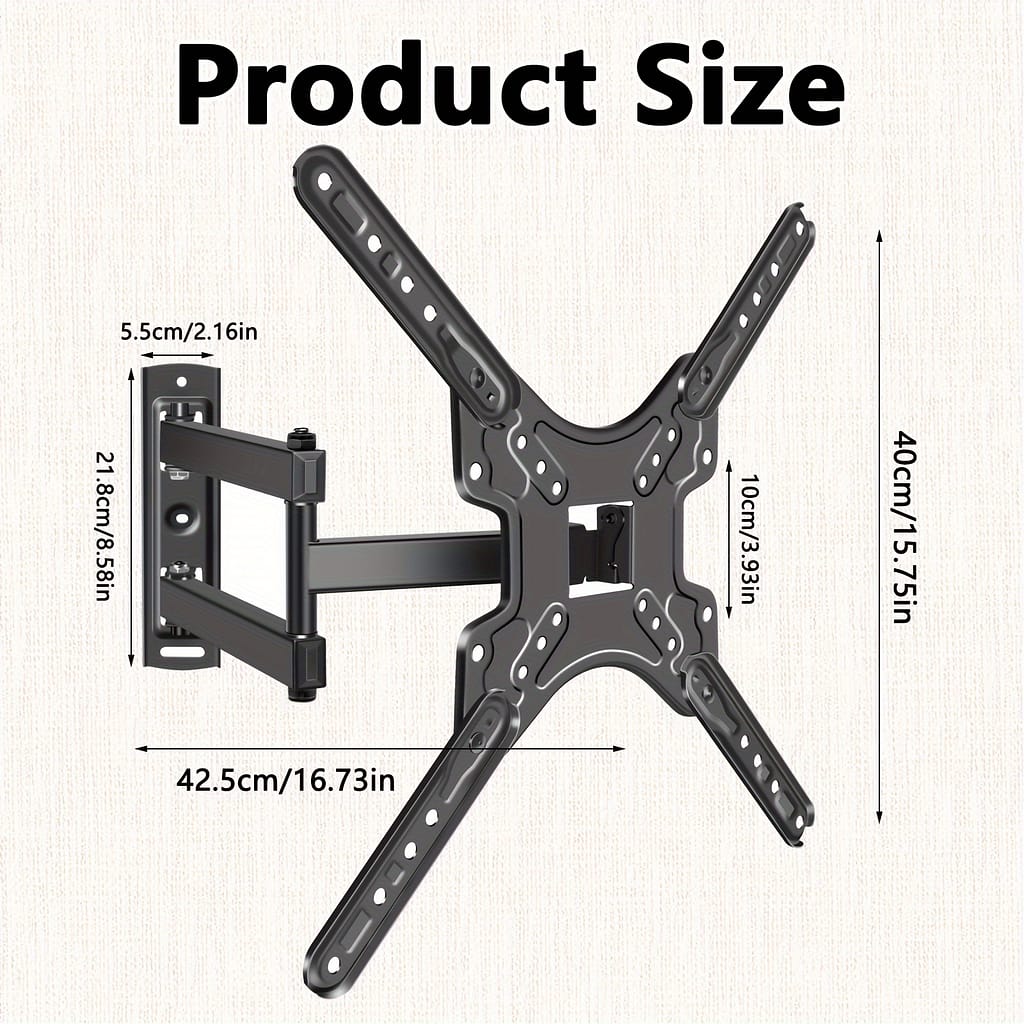 Full Motion Tv Mount, Swivel Articulating Tilt Tv Wall Mount For 26-60 Inch Led, , Wall Mount Tv Bracket With Vesa 400x400mm Up To 66 Lbs, Perfect Center Design Accessories Shop Online at Dubai Trades 2