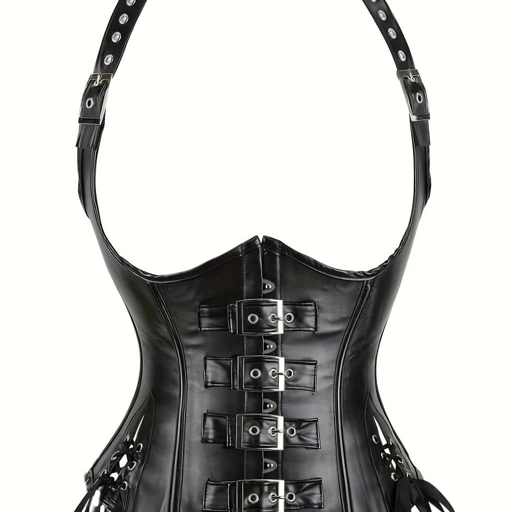 Gothic Steampunk Buckle Corset Bustier, Tummy Control Lace Up Slimmer Body Shaper, Women’s Lingerie & Shapewear Bustiers Shop Online at Dubai Trades 2