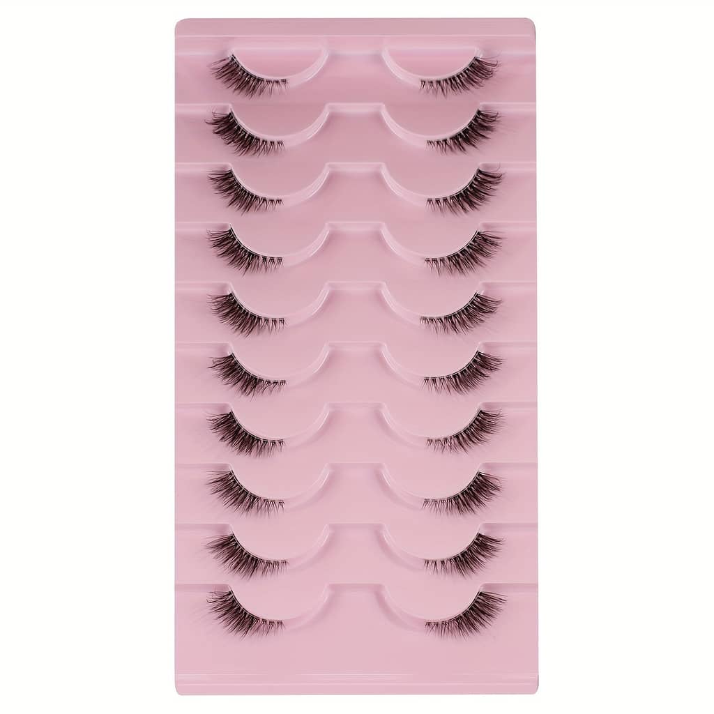 Half Eyelashes, Natural Pairs Thick Cat Eye Eyelashes 10mm Wispy Eyelashes With Transparent Band Short False Eyelashes 3d04-10f Beauty & Personal Care Shop Online at Dubai Trades 2