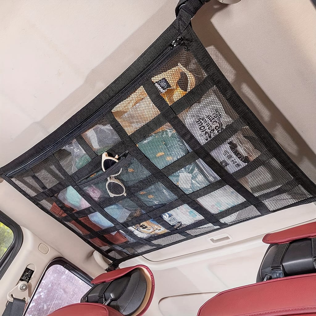 Heavy-duty Car Ceiling – 30 Pockets, Double-layer Mesh Organizer For Trucks & Suvs, Road Trips & Camping Automotive Shop Online at Dubai Trades 2