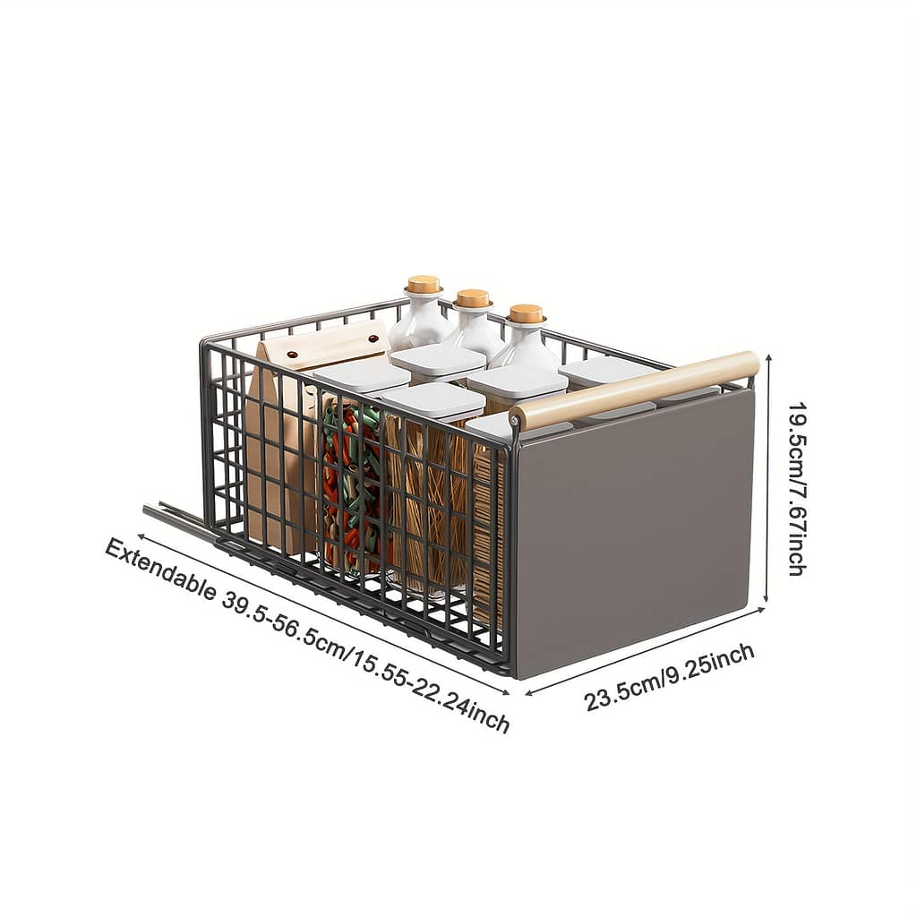 Heavy-duty Pull-out Cabinet Organizer – Slide-out Drawer Storage Basket, Adhesive Installation, Ideal For Kitchen & Home Organization Cabinet & Drawer Organization Shop Online at Dubai Trades 2