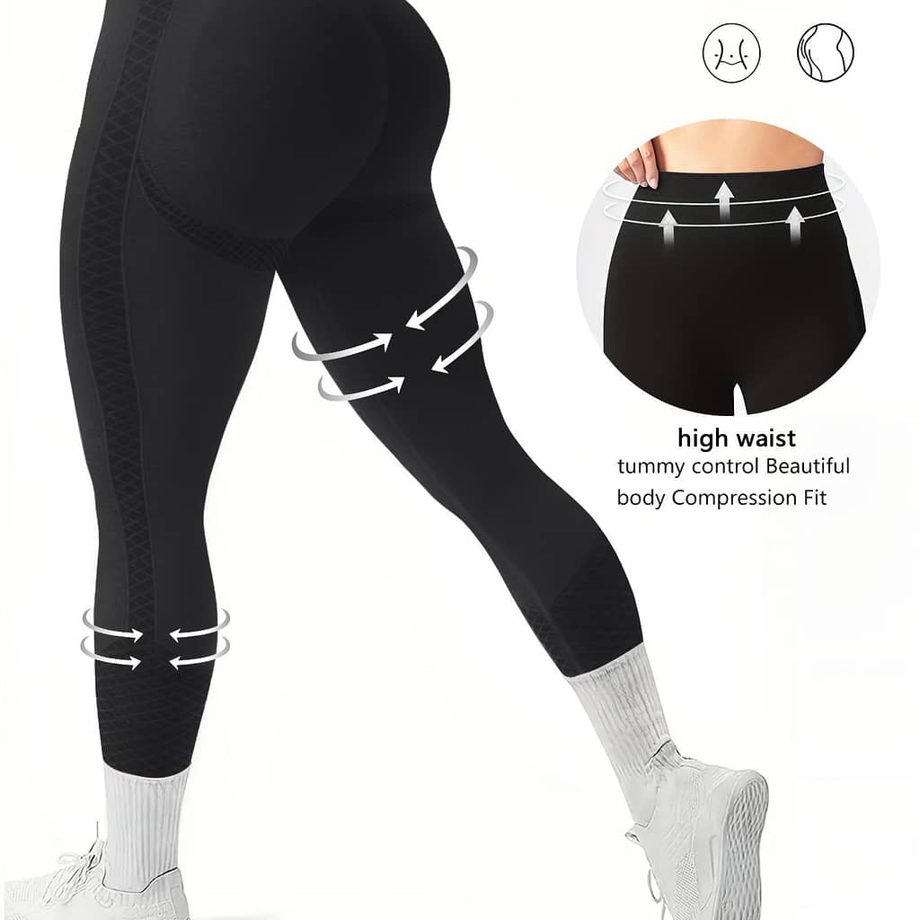 High Waist Butt Lifting Black Leggings, Yoga Pants Soft Fabric For Workout & Clothing Shop Online at Dubai Trades 2