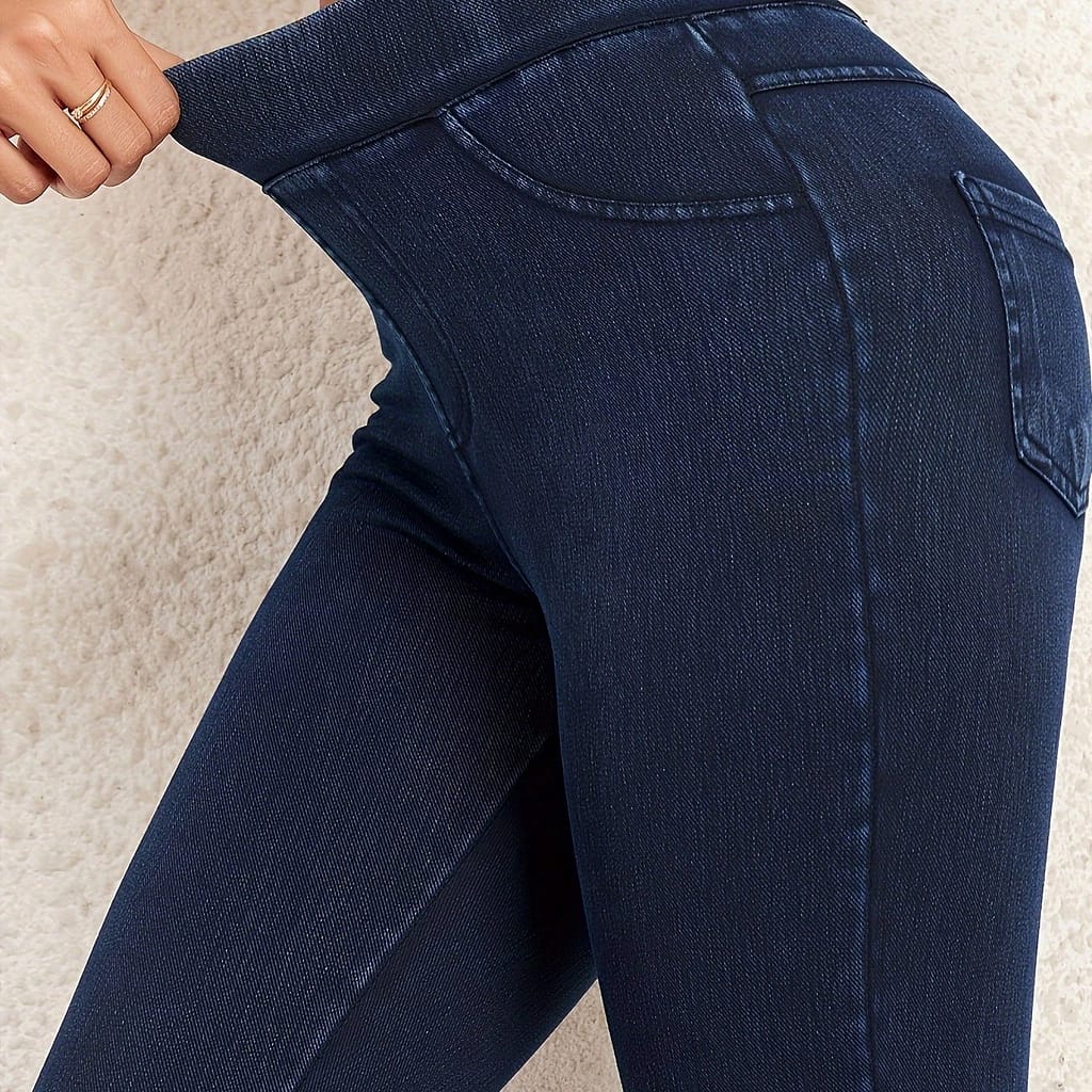 High-waist Slimming Jeggings With Pockets – , Mid Support Stretchy Leggings For Women, Hand Wash Or Clothing Shop Online at Dubai Trades 2